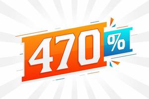 470 Rabatt-Marketing-Banner-Promotion. 470 Prozent verkaufsförderndes Design. vektor