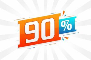 90 Rabatt-Marketing-Banner-Promotion. 90 Prozent verkaufsförderndes Design. vektor