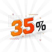 35 rabatt marknadsföring baner befordran. 35 procent försäljning PR design. vektor