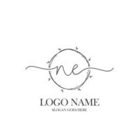 första ne skönhet monogram och elegant logotyp design, handstil logotyp av första signatur, bröllop, mode, blommig och botanisk med kreativ mall. vektor