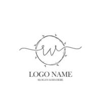 första rv skönhet monogram och elegant logotyp design, handstil logotyp av första signatur, bröllop, mode, blommig och botanisk med kreativ mall. vektor