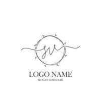 anfängliches sv-schönheitsmonogramm und elegantes logo-design, handschriftliches logo der ersten unterschrift, hochzeit, mode, blumen und botanik mit kreativer vorlage. vektor