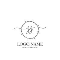 anfängliches ss-schönheitsmonogramm und elegantes logo-design, handschriftliches logo der ersten unterschrift, hochzeit, mode, blumen und botanik mit kreativer vorlage. vektor