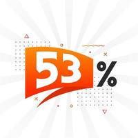 53 rabatt marknadsföring baner befordran. 53 procent försäljning PR design. vektor