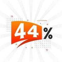 44 rabatt marknadsföring baner befordran. 44 procent försäljning PR design. vektor