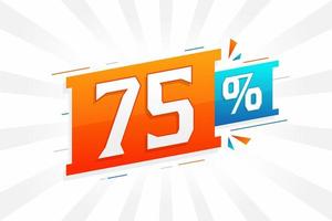 75 Rabatt-Marketing-Banner-Promotion. 75 Prozent verkaufsförderndes Design. vektor