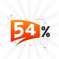 54 rabatt marknadsföring baner befordran. 54 procent försäljning PR design. vektor