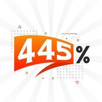 445 rabatt marknadsföring baner befordran. 445 procent försäljning PR design. vektor