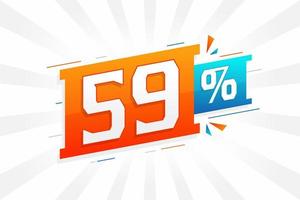 59 Rabatt-Marketing-Banner-Promotion. 59 Prozent verkaufsförderndes Design. vektor