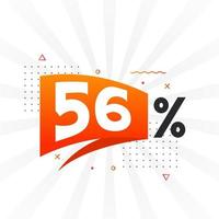 56 rabatt marknadsföring baner befordran. 56 procent försäljning PR design. vektor