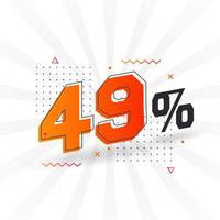 49 Rabatt-Marketing-Banner-Promotion. 49 Prozent verkaufsförderndes Design. vektor