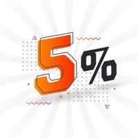 5 rabatt marknadsföring baner befordran. 5 procent försäljning PR design. vektor