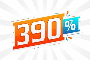 390-Rabatt-Marketing-Banner-Werbung. 390 Prozent verkaufsförderndes Design. vektor