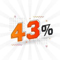 43 Rabatt-Marketing-Banner-Promotion. 43 Prozent verkaufsförderndes Design. vektor