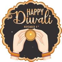 glückliches Diwali-Tag-Logo-Design vektor