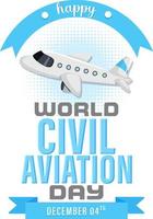 weltweiter Text für die Zivilluftfahrt für Poster- oder Bannerdesign vektor