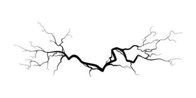 Riss auf Beton oder Boden aufgrund von Alterung oder Trockenheit. Riss isoliert in weißem Hintergrund. Vektor-Illustration vektor