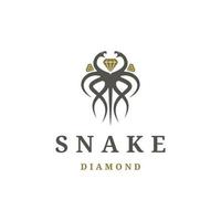 Design-Vorlagenvektor für Schlangen-Diamant-Logo-Icons vektor