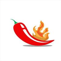 scharfes Chiligemüse, extra scharfer Pfeffer. Symbole mit Pfeffer in Brand. Vektor-Illustration isoliert auf weißem Hintergrund. vektor