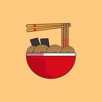 japanisches Ramen-Nudelessen, geeignet für die Verwendung als Logo, Poster, Speisekarten usw. vektor