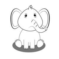 niedliche elefanten sitzende vektorsymbolillustration. elefant maskottchen zeichentrickfigur. Tier-Icon-Konzept weiß isoliert. flacher cartoon-stil geeignet für web-landingpage, banner, flyer, aufkleber, karte vektor