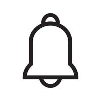 Nachrichtenbenachrichtigung Glockenumriss flaches Symbol für Apps und Social-Media-App. Kontur der Glockenvektorillustration vektor