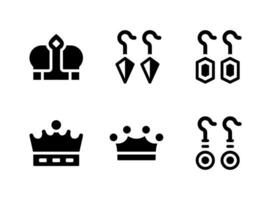 einfache Reihe von schmuckbezogenen Vektor-Solid-Icons. vektor