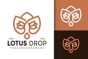 Lotus-Tropfenöl-Logo-Design, Markenidentitäts-Logos-Vektor, modernes Logo, Logo-Design-Vektor-Illustrationsvorlage vektor