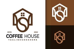 elegant kaffe hus logotyp design, varumärke identitet logotyper vektor, modern logotyp, logotyp mönster vektor illustration mall