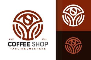 modern kaffe affär logotyp design, varumärke identitet logotyper vektor, modern logotyp, logotyp mönster vektor illustration mall