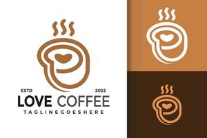liebe kaffee premium logo design, markenidentität logos vektor, modernes logo, logo entwirft vektorillustrationsvorlage vektor