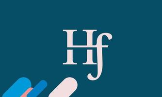 alphabet buchstaben initialen monogramm logo hf, fh, h und f vektor