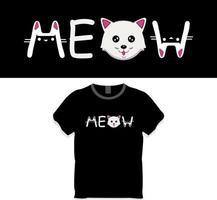 Miau, Katzenmutter, Katze und Haustierliebhaber, süßes Katzen-T-Shirt-Design vektor