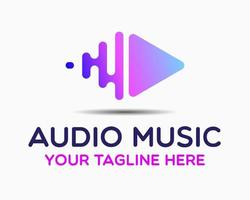 audio musik logotyp design mall. musik illustration vektor