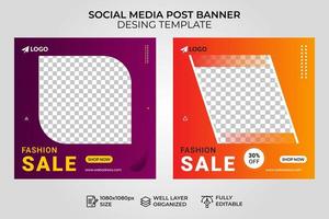 mode försäljning sociala medier post banner mall vektor