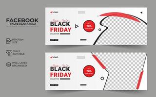 svart fredag social media posta Facebook omslag mall, modern och kreativ företag omslag baner design vektor