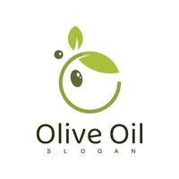 Olivenöl-Logo-Design-Vorlage vektor