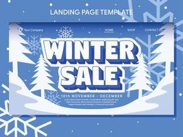 Winterschlussverkauf Landing Page und Banner-Design-Vorlage vektor