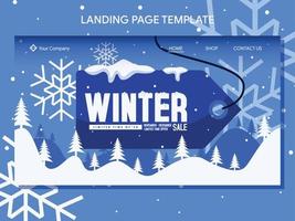 Winterschlussverkauf Landing Page und Banner-Design-Vorlage vektor