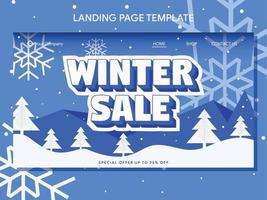 Winterschlussverkauf Landing Page und Banner-Design-Vorlage vektor