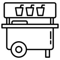 mat eller dryck handel Utrustning vagn på de sida av de väg vektor