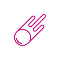 eps10 rosa vektor komet eller meteor linje konst ikon isolerat på vit bakgrund. astronomi eller eldkula översikt symbol i en enkel platt trendig modern stil för din hemsida design, logotyp, och mobil app