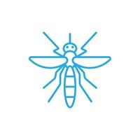 eps10 blaue Vektormücke abstrakte Linie Kunstsymbol isoliert auf weißem Hintergrund. Mückenumrisssymbol in einem einfachen, flachen, trendigen, modernen Stil für Ihr Website-Design, Logo und mobile Anwendung vektor