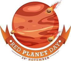 röd planet dag logotyp design vektor