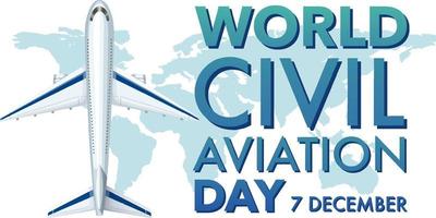Banner-Design zum Welttag der Zivilluftfahrt vektor