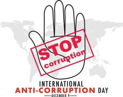 Posterdesign zum Internationalen Tag der Korruptionsbekämpfung vektor