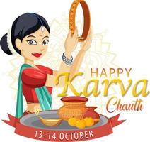 Happy Karva Chauth Day Banner-Design vektor