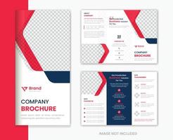 rotes Business-Trifold-Broschürendesign für Business-Portfolio-Vektor vektor