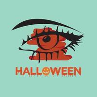 halloween skrämmande öga t-shirt vektor