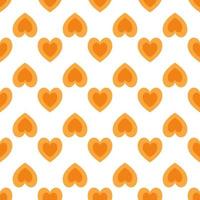 orange sömlös mönster med hjärtan. färgrik mönster för bakgrund - valentines dag eller kärlek. vektor